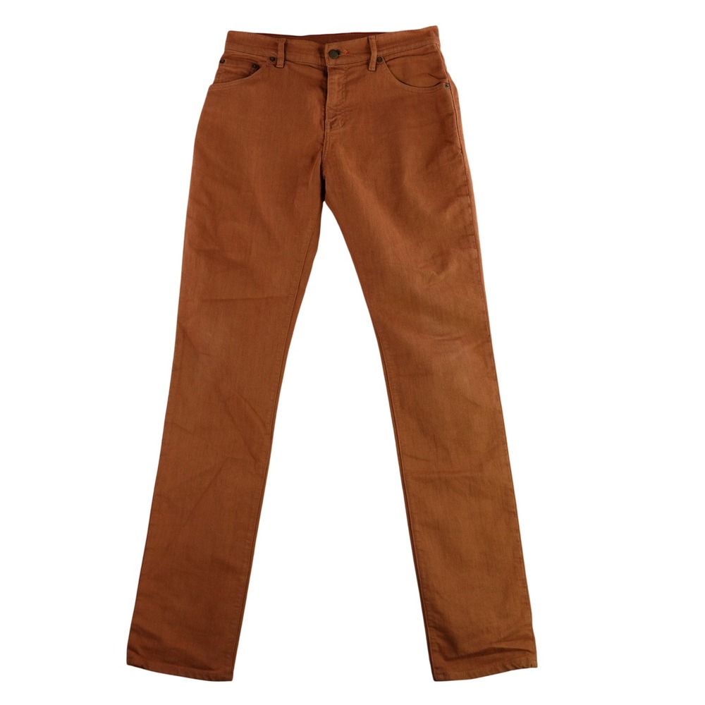 Raleigh Denim Alexander Jeans Mens 30 Rust Orange Slim Straight Made in USA